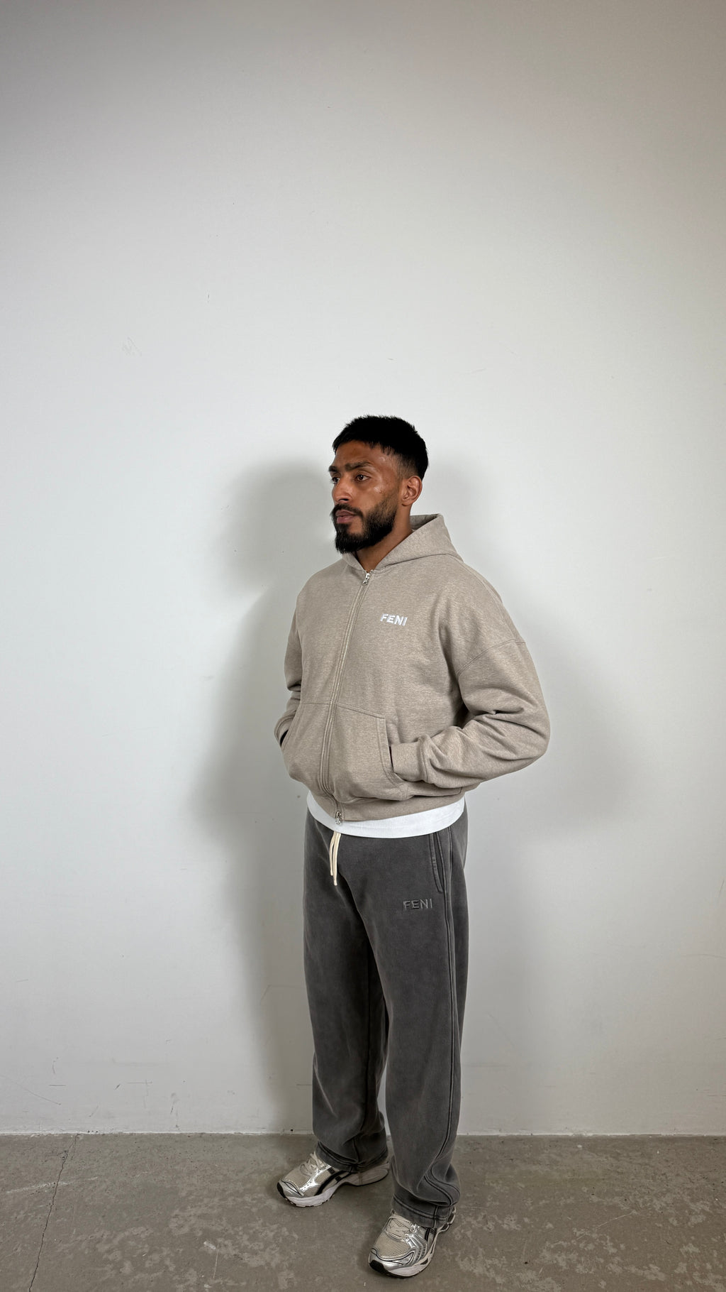 Oatmeal Double Zip Hoodie