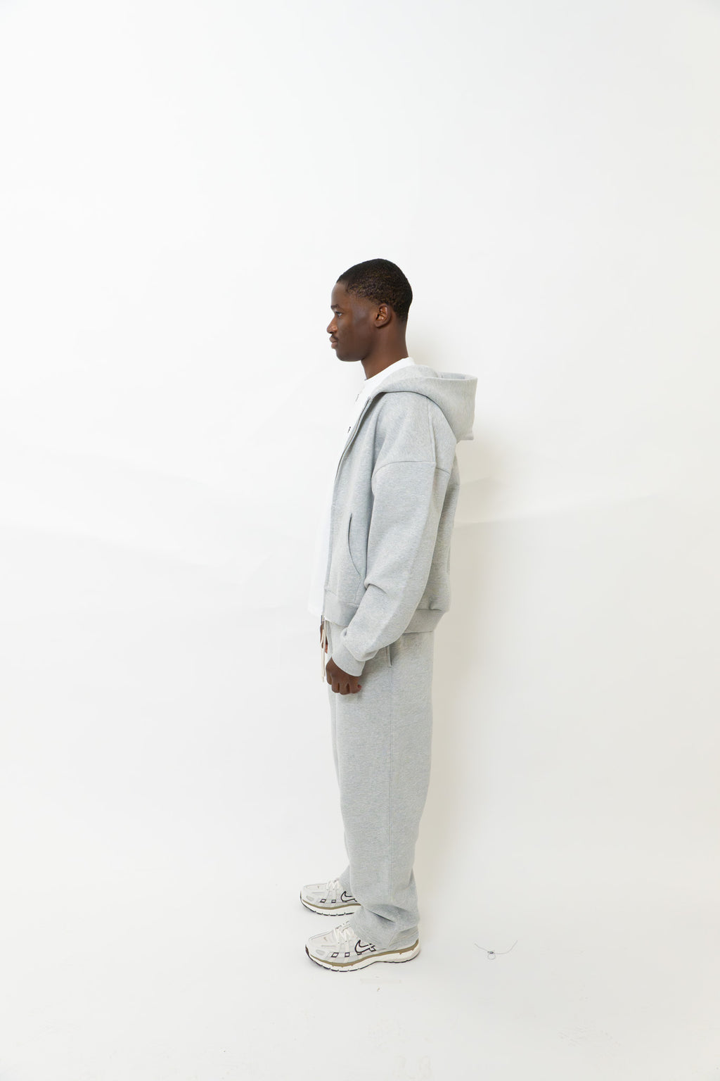 GREY DOUBLE ZIP HOODIE