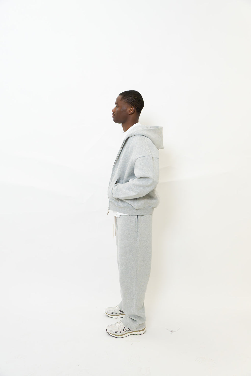 GREY DOUBLE ZIP HOODIE