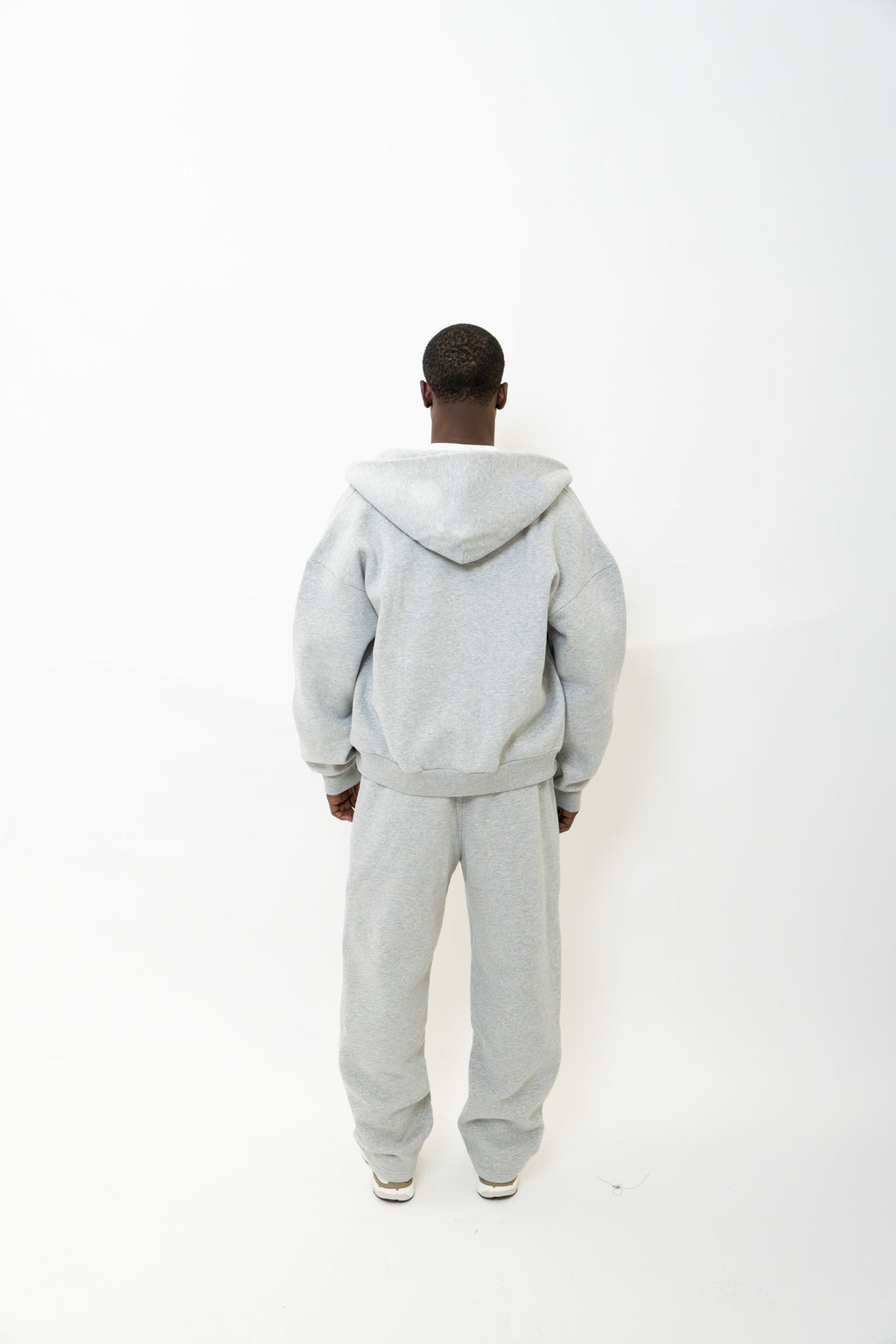 GREY DOUBLE ZIP HOODIE