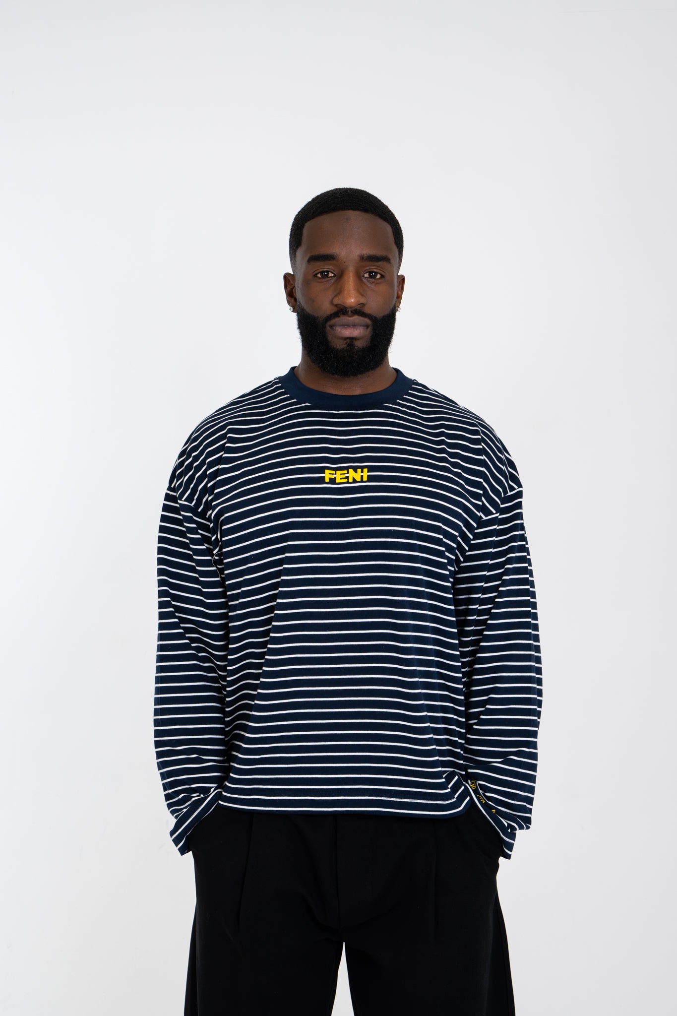 NAVY STRIPED LONG SLEEVE