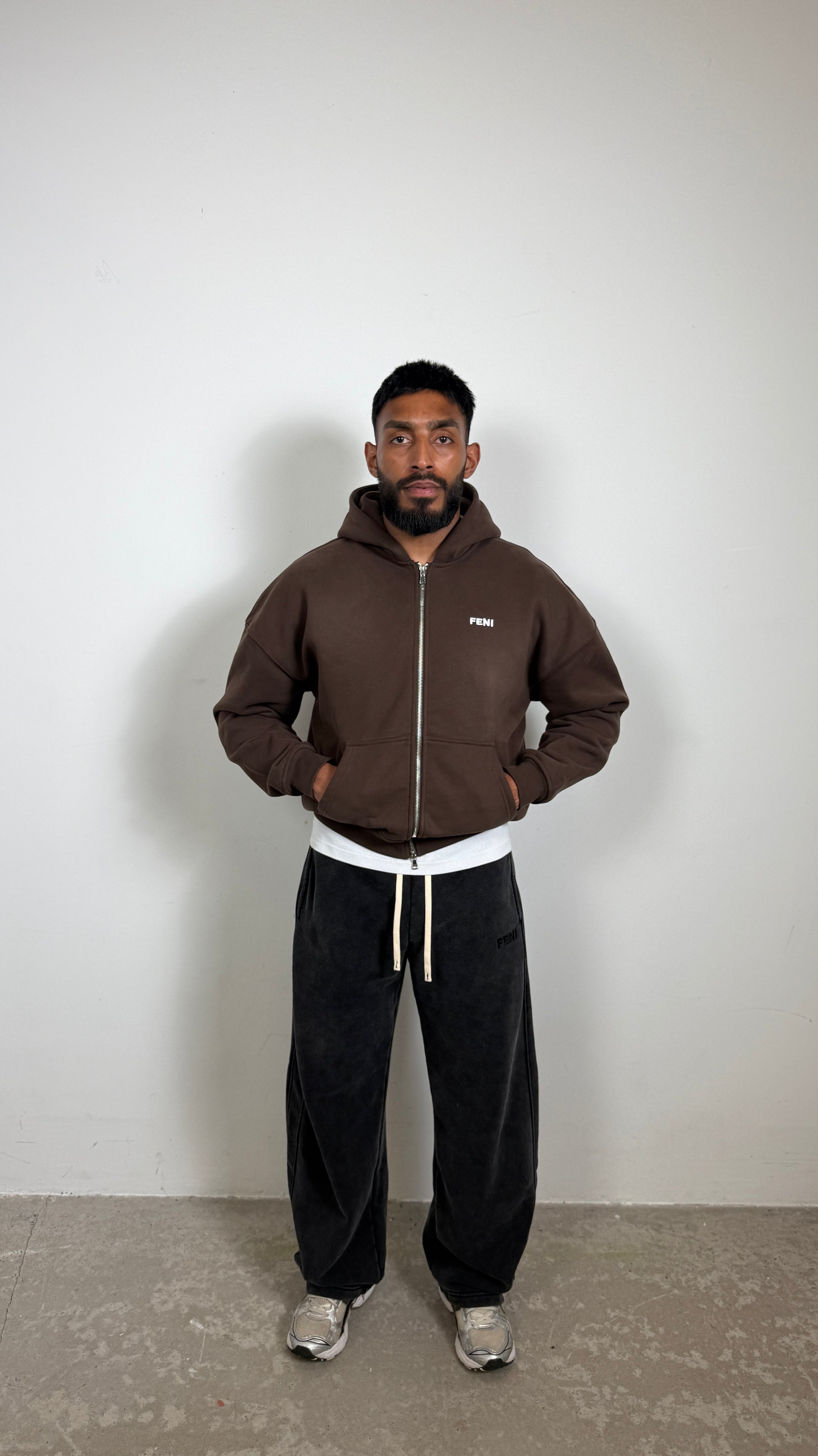 Espresso Double Zip Hoodie